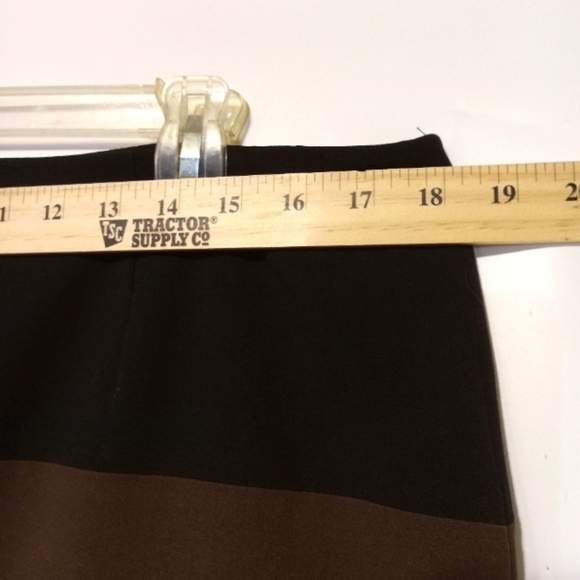 Y2K Bratz Mini Skirt Straight Preppy W 14 Black Brown Lined Full Front Zipper - Picture 9 of 12